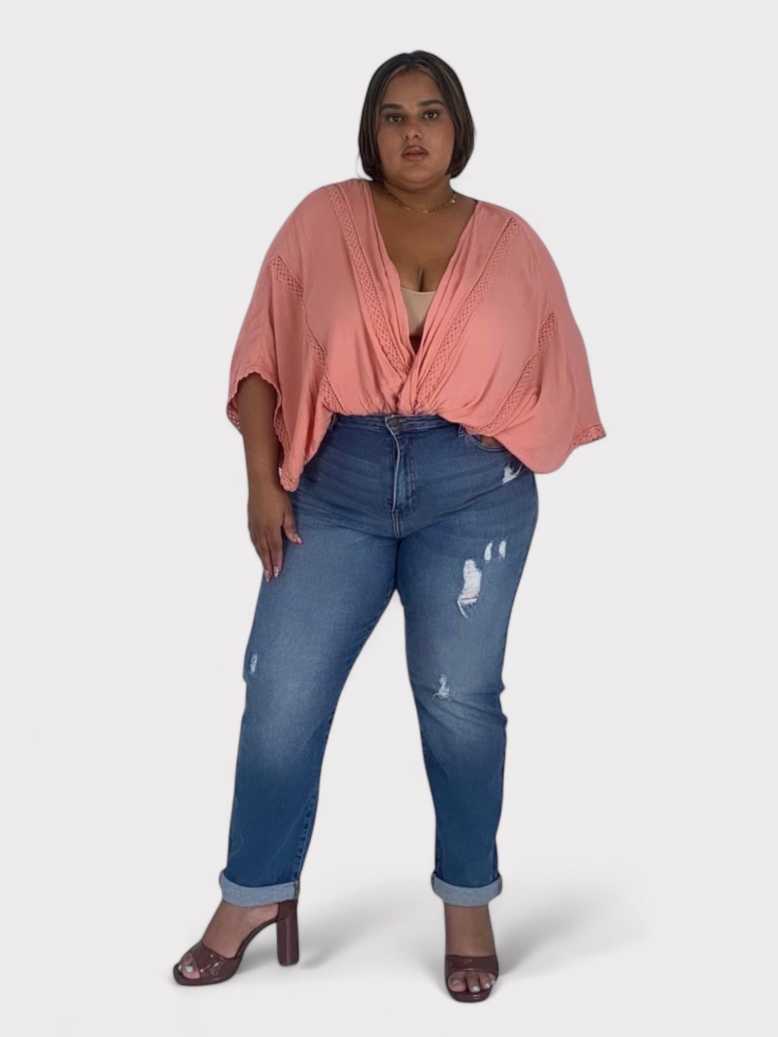 Coral Cardigan Top