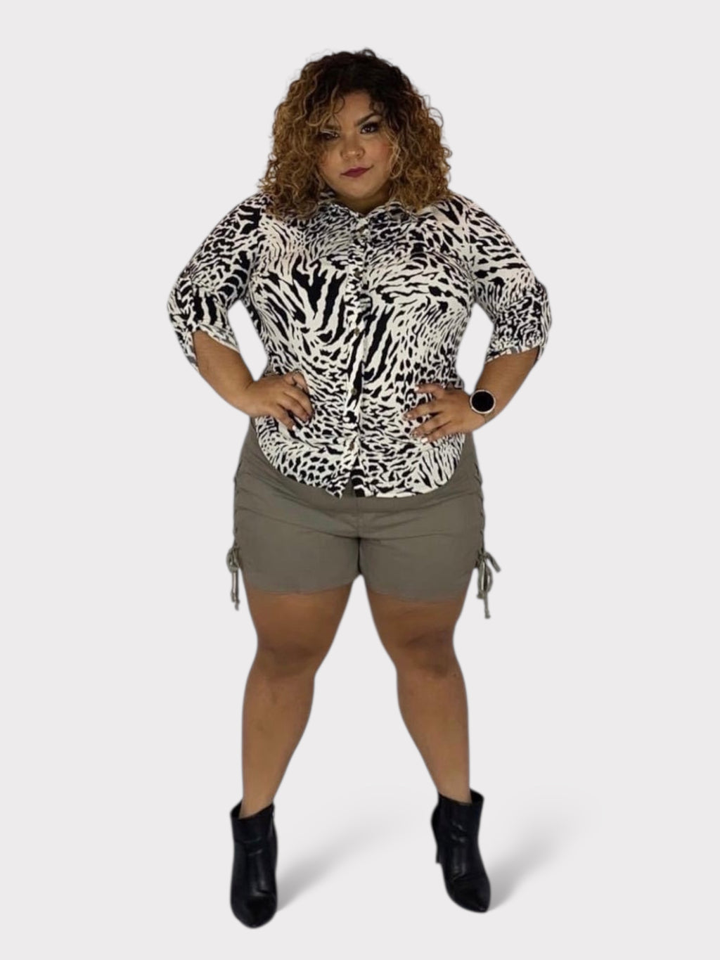 Woven Lace Up Short