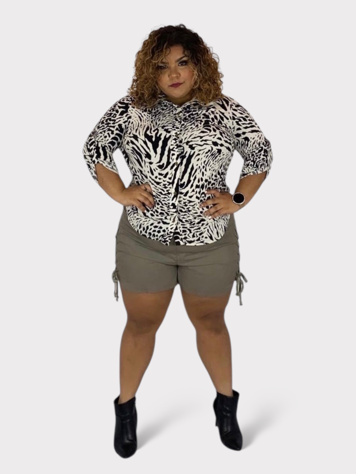 Woven Lace Up Short