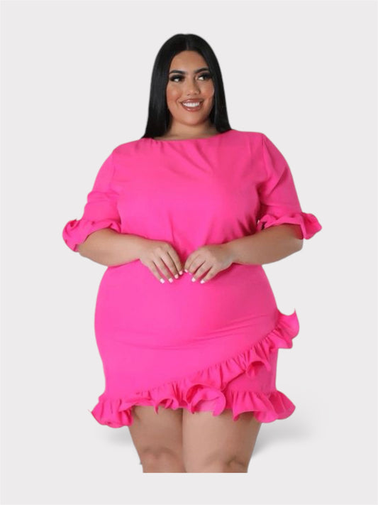 Ruffle Fuchsia Dress