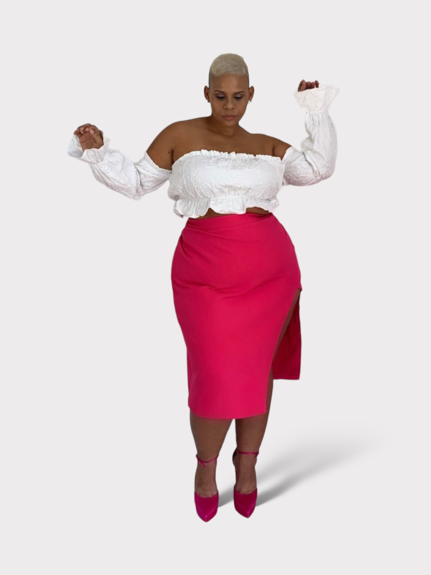 Falda Midi Rosa 