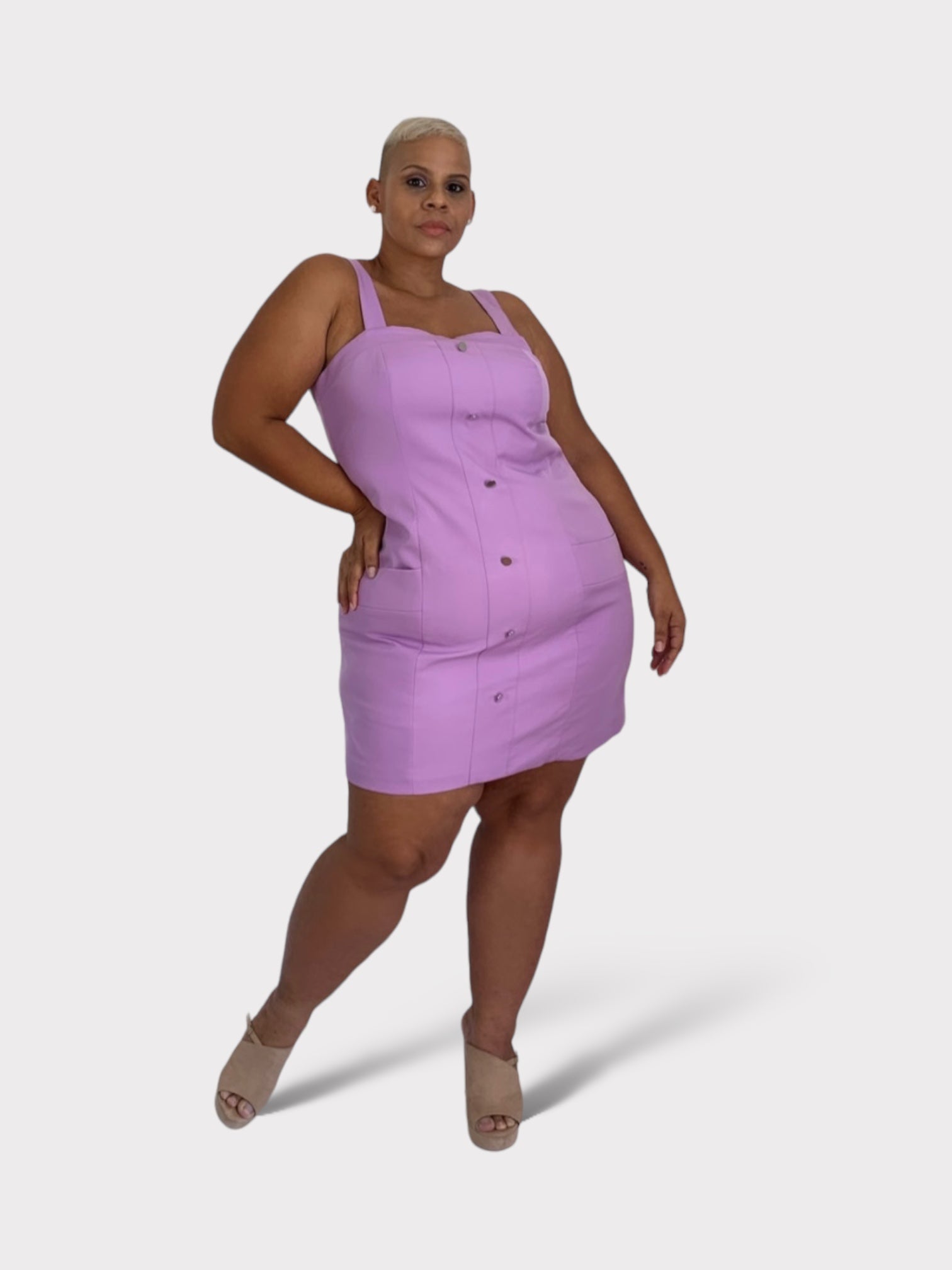 Vestido con botones de lavanda