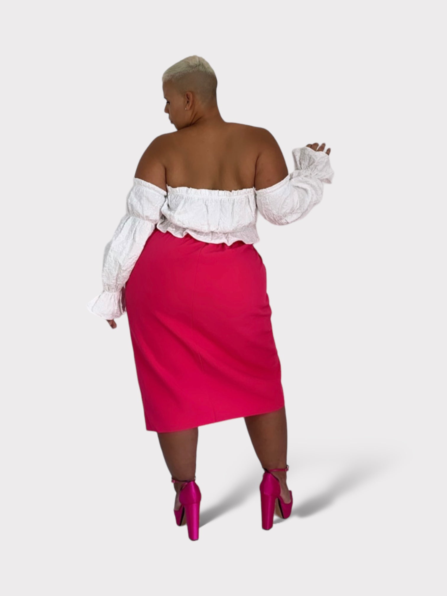 Falda Midi Rosa 