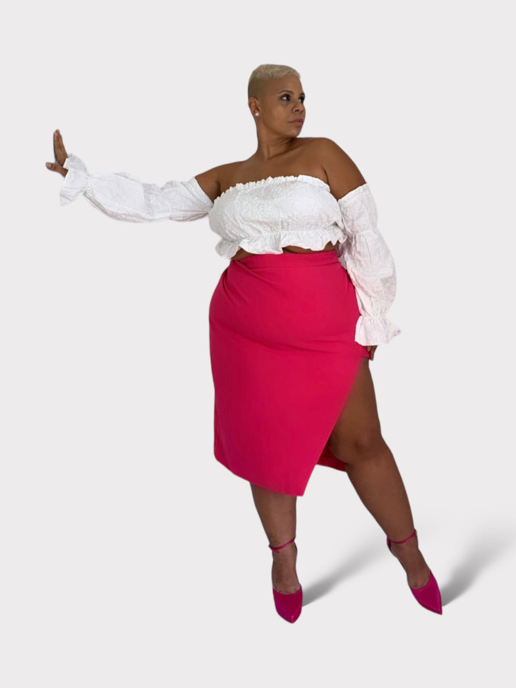 Falda Midi Rosa 