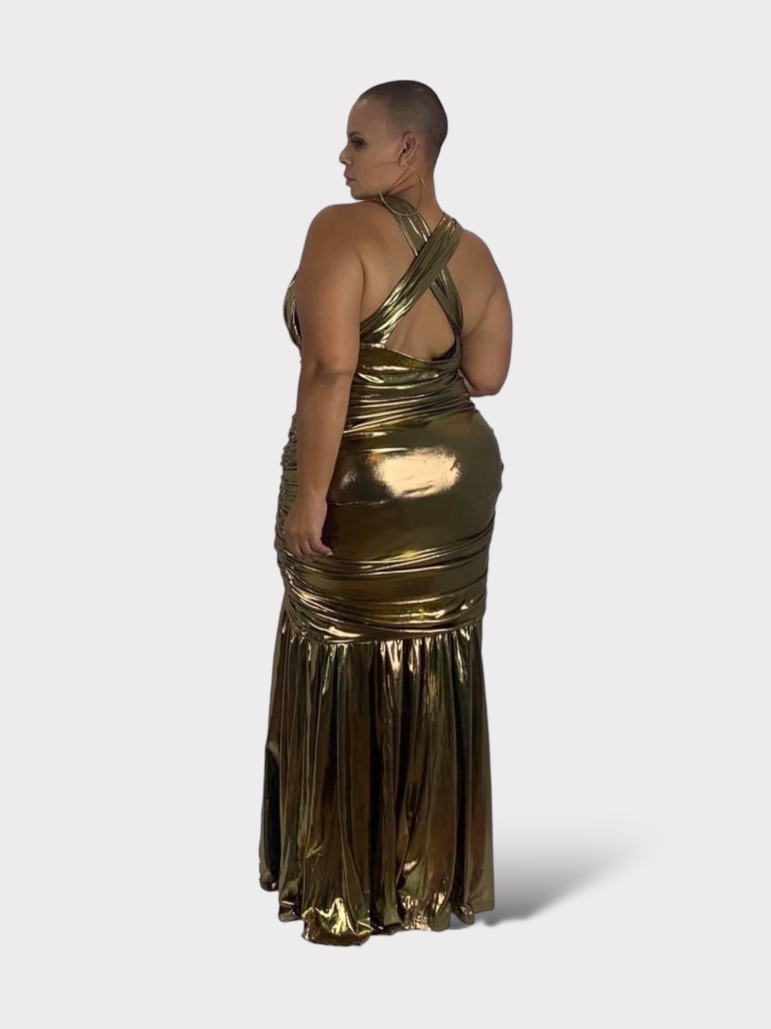 Vestido dorado metalizado