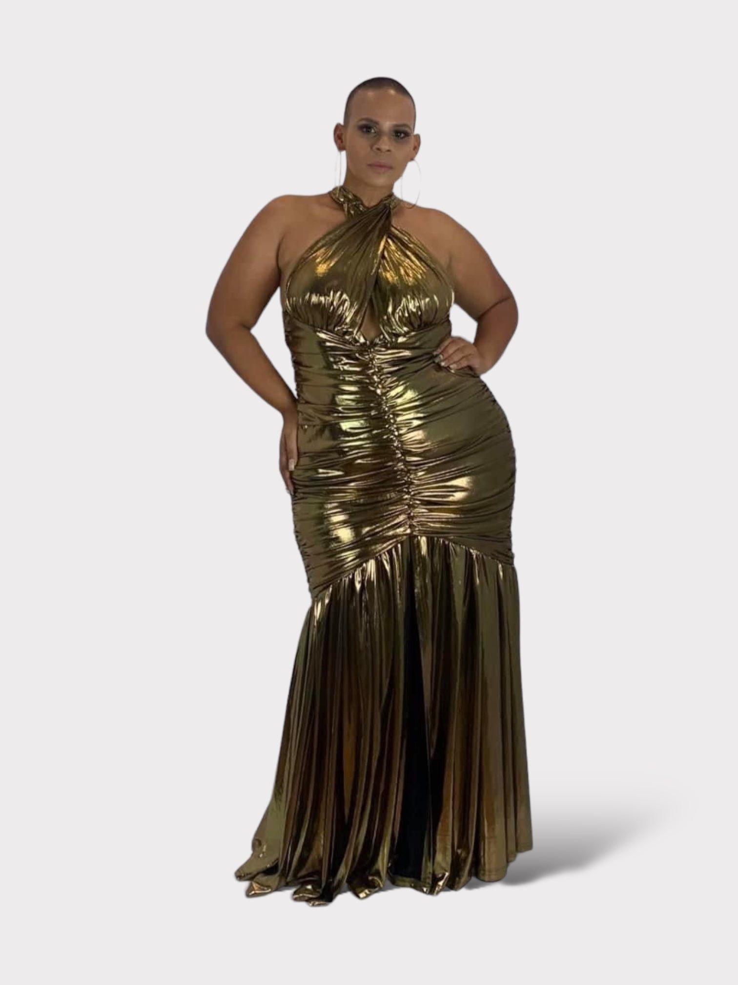 Vestido dorado metalizado