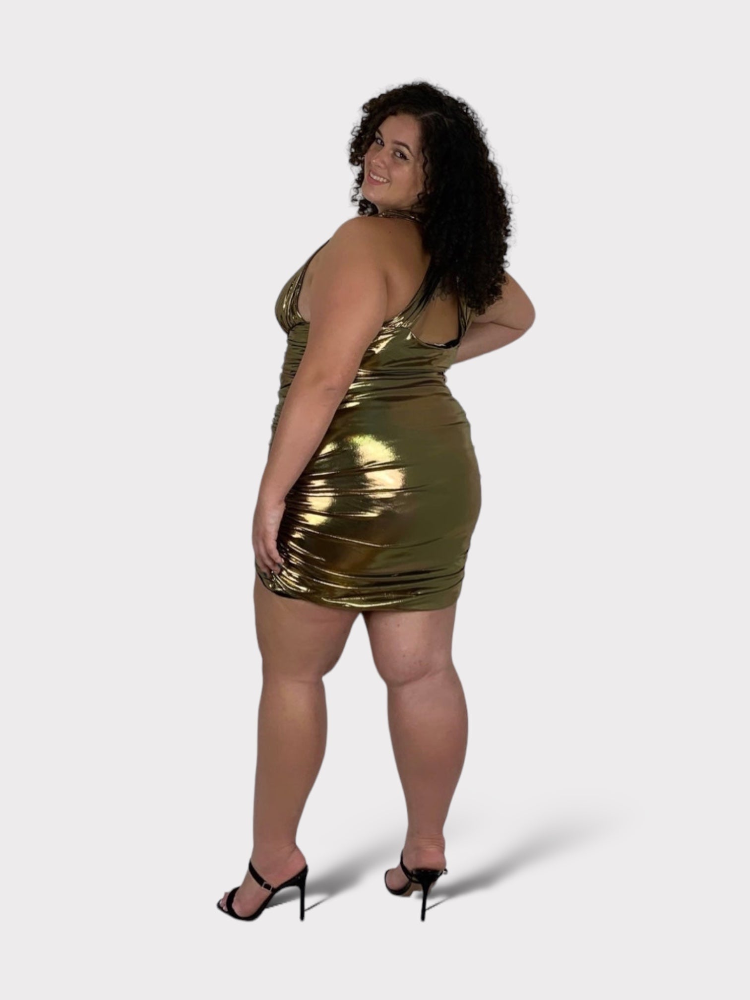 Minivestido dorado metalizado