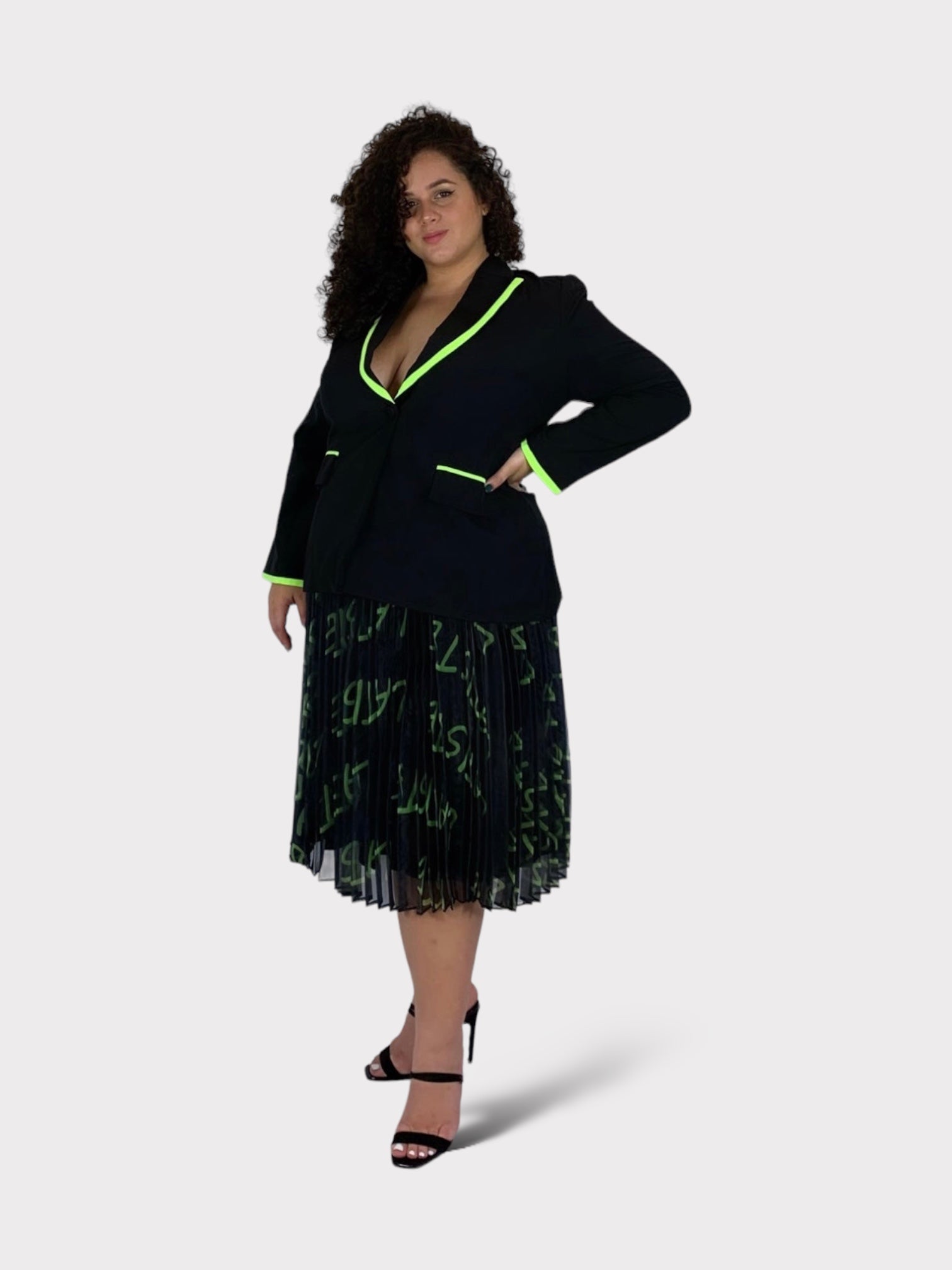 Conjunto Latis Neón Plisado